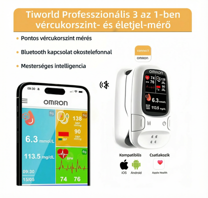 🔥Omron™ 11in1 nem invazív vércukormérő – Tű nélkül, zsebben hordható. 🎁Első 50 rendeléshez rózsanyaklánc ingyen❤️❤️