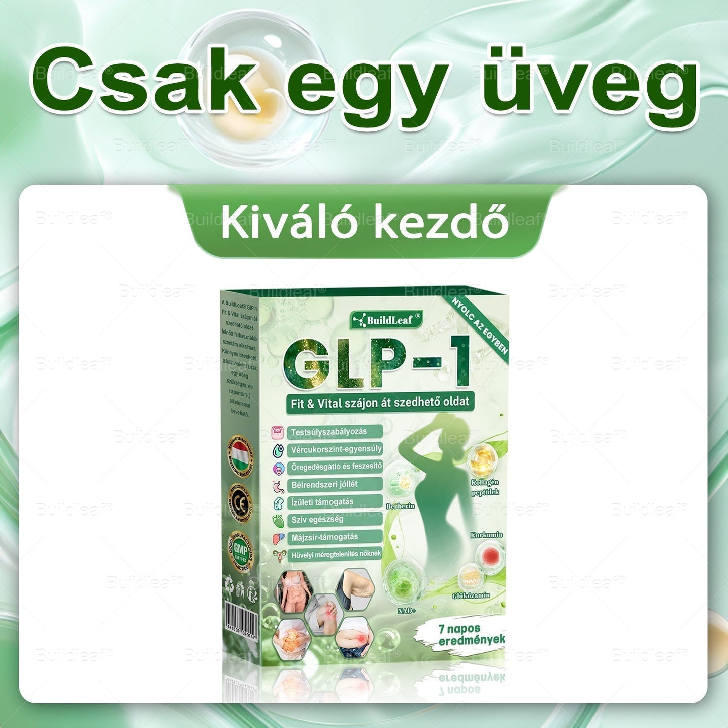 🌱BuildLeaf® Berberine GLP-1 Pro Súlycsökkentő Szájon át szedhető oldat segíthet a makacs súlytöbblet, anyagcsere- és energiaproblémák kezelésében, támogatva a jobb közérzetet és vitalitást